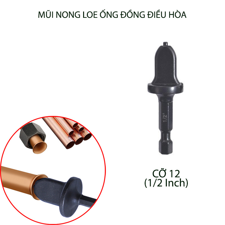 Mũi loe ống đồng điều hòa gắn máy khoan cầm tay, cỡ 6-10-12-16-19mm tùy chọn