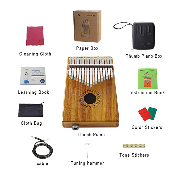 Đàn Kalimba 17 Phím Gỗ Koa Gecko K17KEQ Kèm Hộp Đựng (Có EQ)