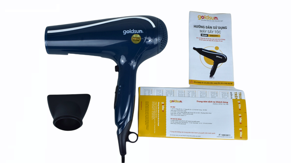 Máy Sấy Tóc Tạo Kiểu Goldsun GHD2041 2 Chiều Nóng Lạnh, 3 Mức Gió Tạo Ionic Chăm Sóc Không Làm Khô Tóc - Hàng chính hãng