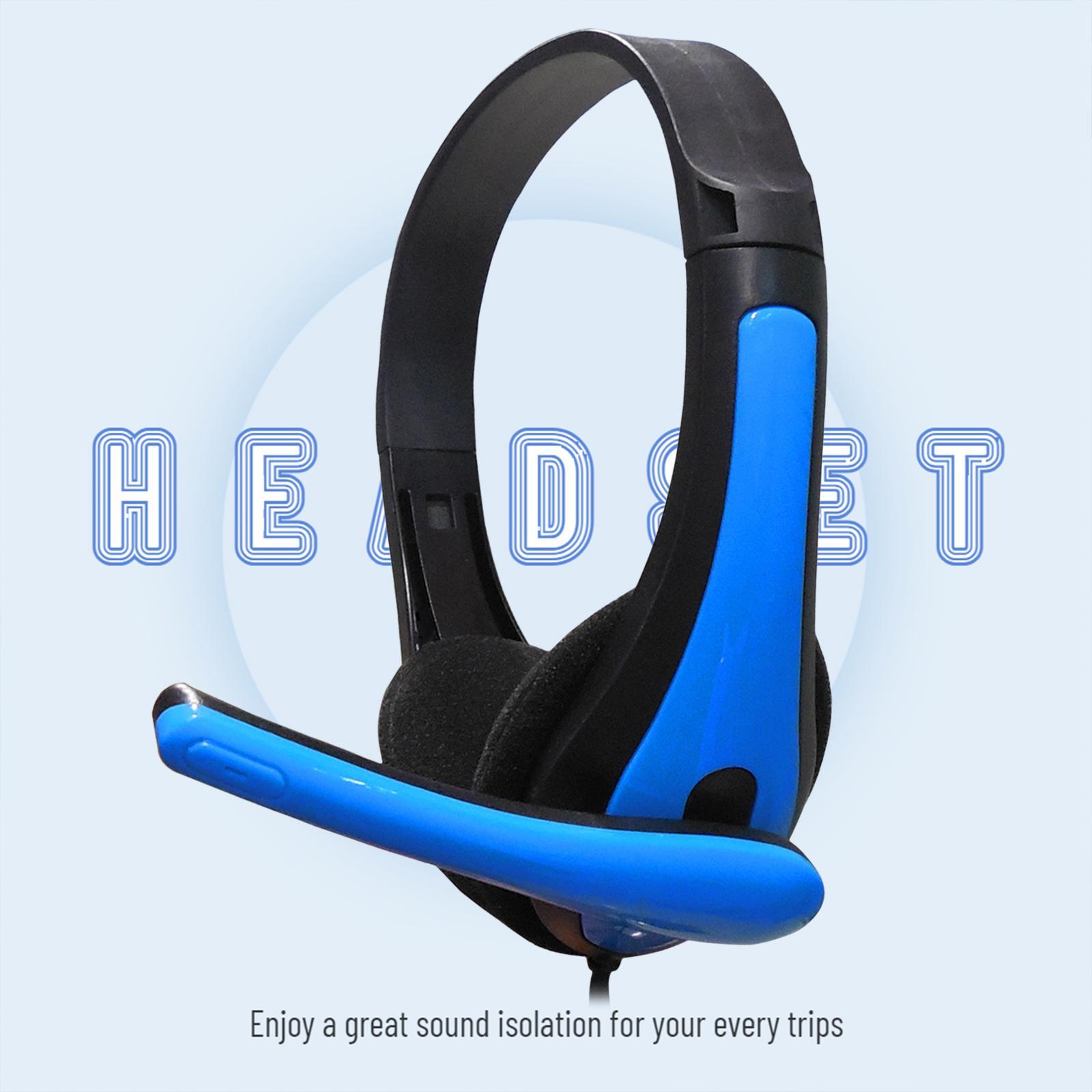 Wired Headphones 3.5mm Audio Cable Music Over Ear Headset for Cellphones Kids Online Class