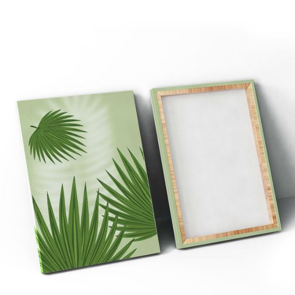 Bộ 3 Tranh Canvas Viền Composite "Lá Xanh" W097