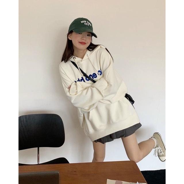 Áo hoodie nữ form rộng dài thu đông unisex Ulzzang 2021