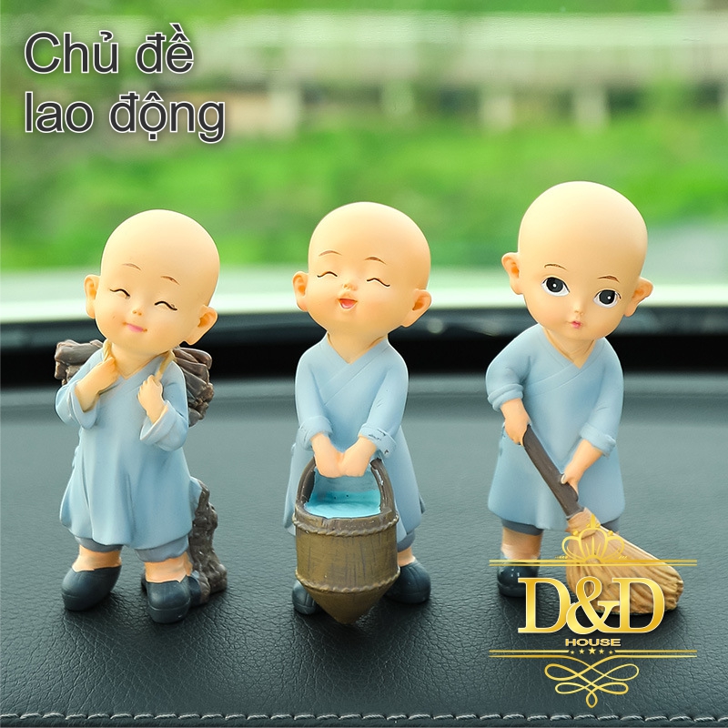 Tượng chú tiểu trang trí táp lô xe hơi, ô tô siêu cute