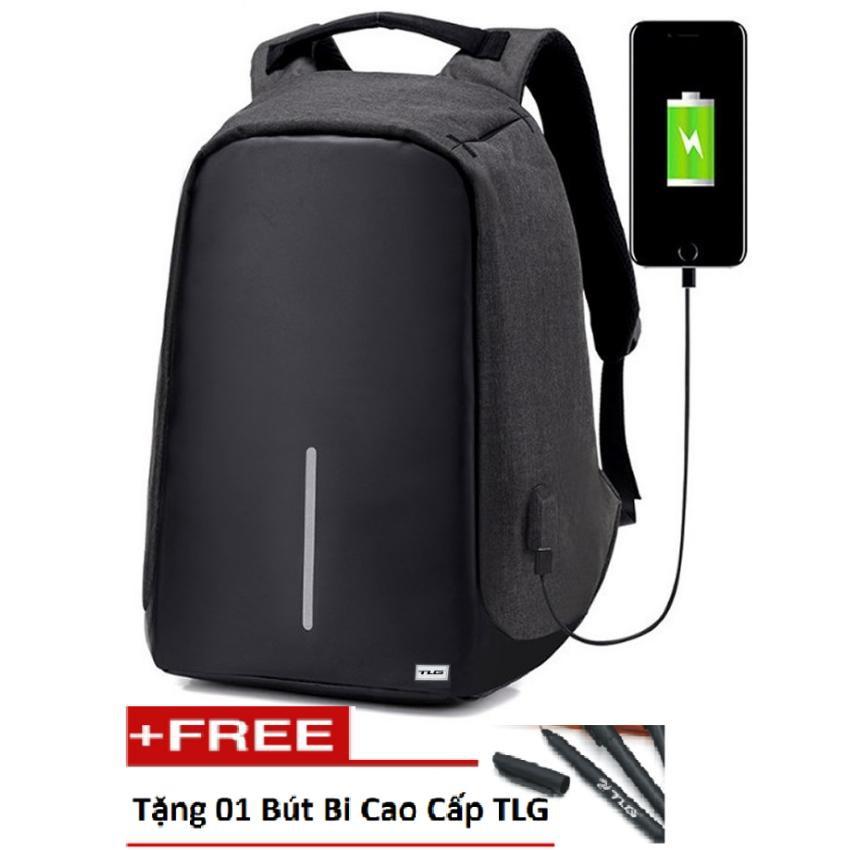 ️️ Balo chống trộm, chống nước kèm cổng sạc USB Đồ Da Thành Long TLG tặng 01 bút bi cao cấp TLG 208200