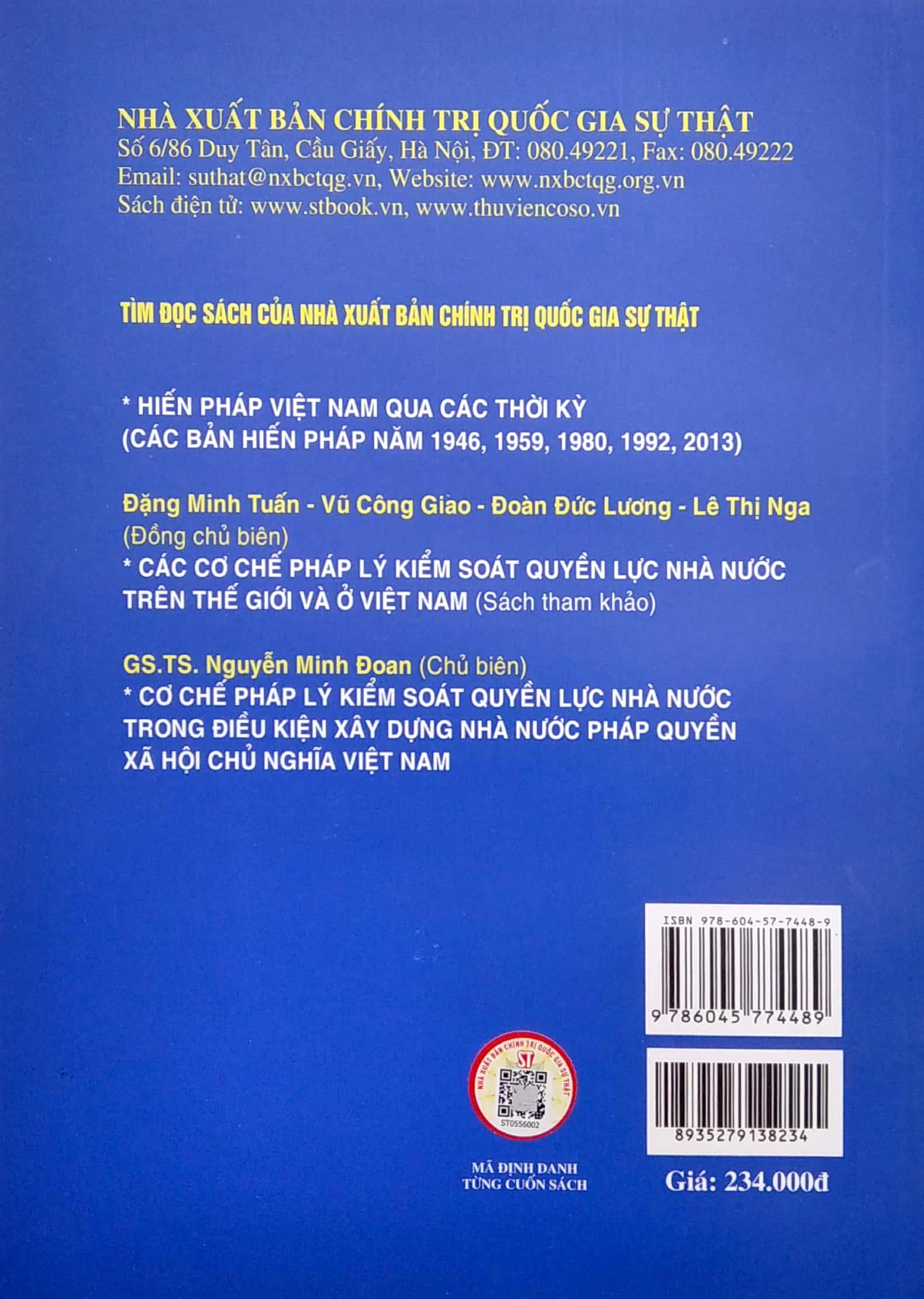 Kiểm Soát Quyền Lực Nhà Nước (Tái Bản Có Sửa Chữa, Bổ Sung)