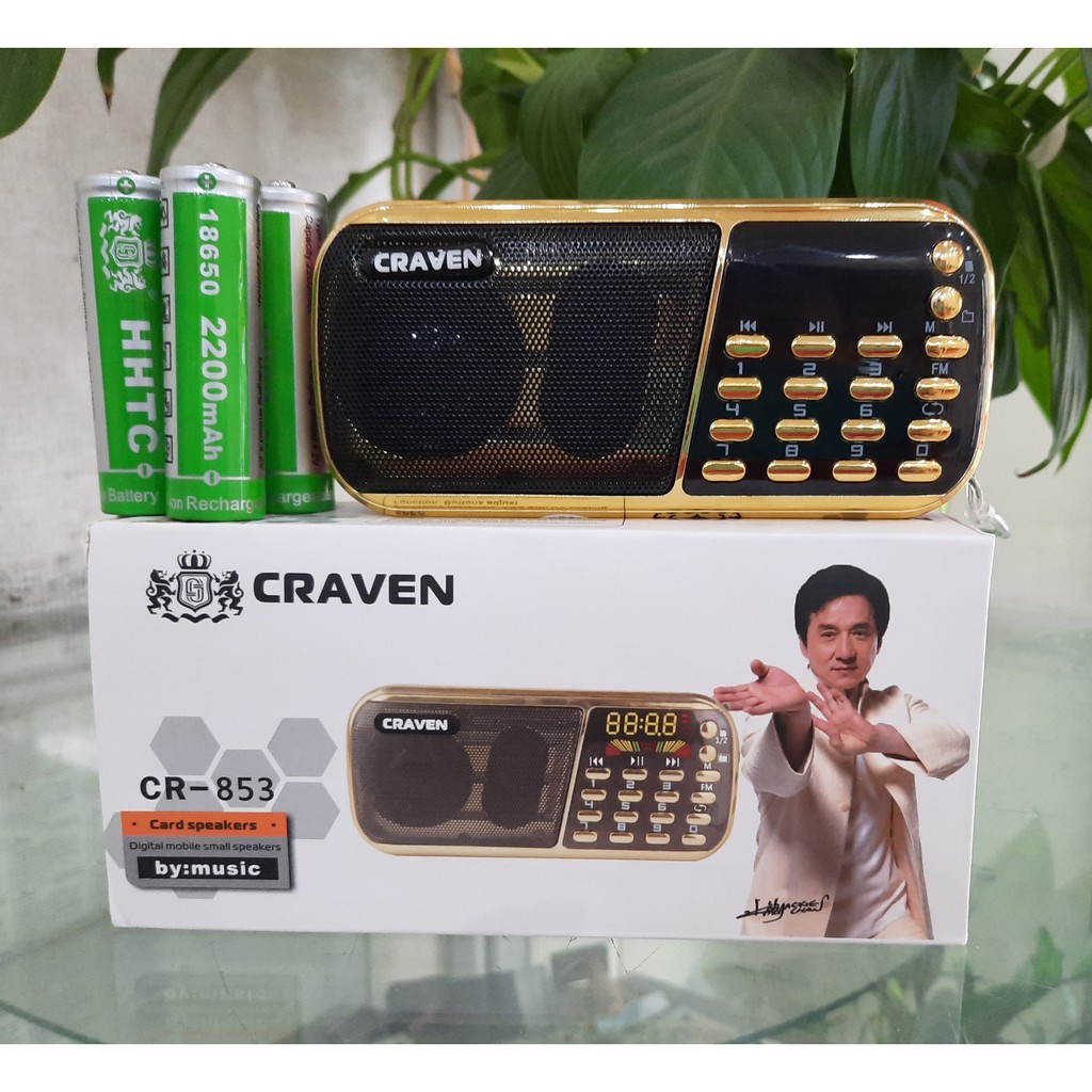 đài FM CRAVEN CR-853, 3 Pin siêu khỏe- Nghe pháp/Bé học tiếng Anh/USB/thẻ nhớ/đài FM-Hàng Chính Hãng