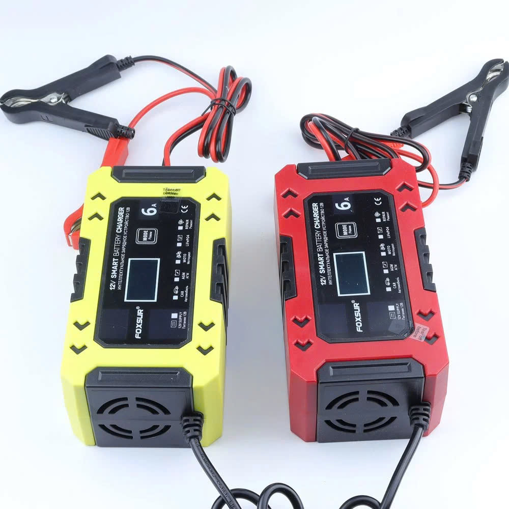 Bộ Sạc Ắc Quy FOXSUR 12V 6A Hàng Nhật – Sạc Thông Minh 10 Giai Đoạn, Khử Sunfat, Tự Động Ngắt Cho Ắc Quy 4AH - 120AH