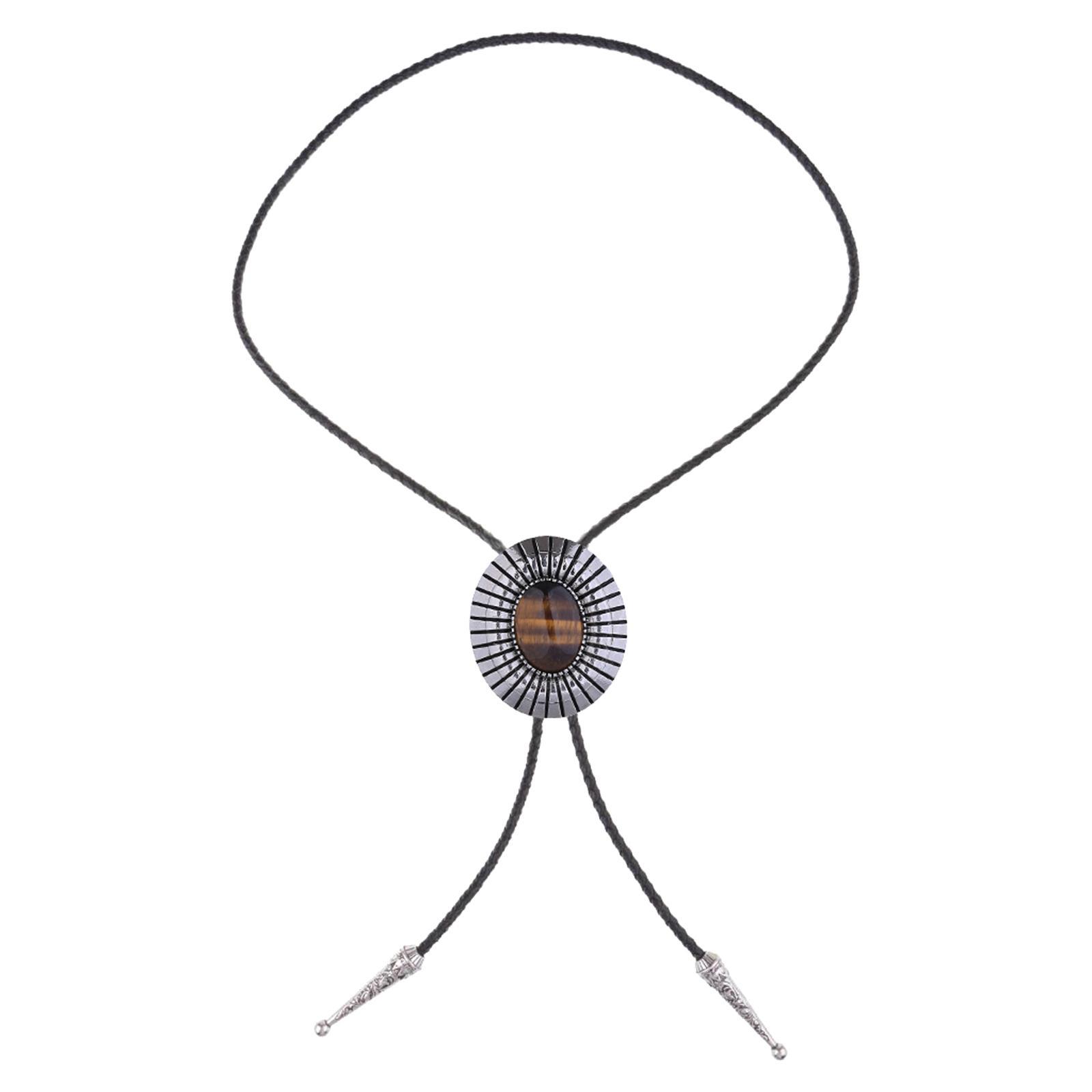 Bolo Tie Necktie PU Leather American Gift Costume Necklace for Men Women