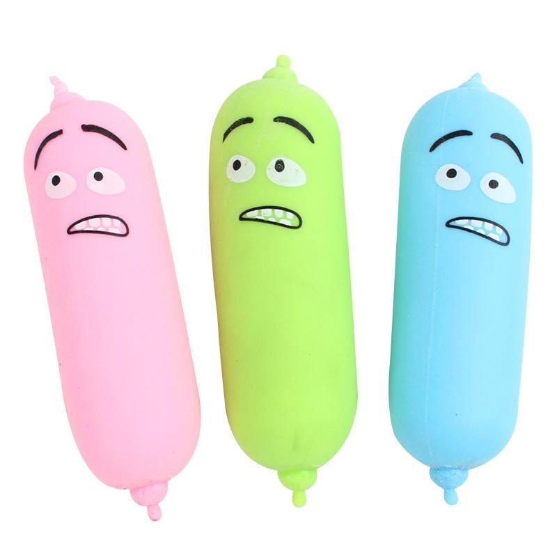 SQUISHY HÌNH CÁI BÁNH XÚC XÍCH biểu cảm ngộ nghĩnh cực đáng yêu đồ chơi bóp tay