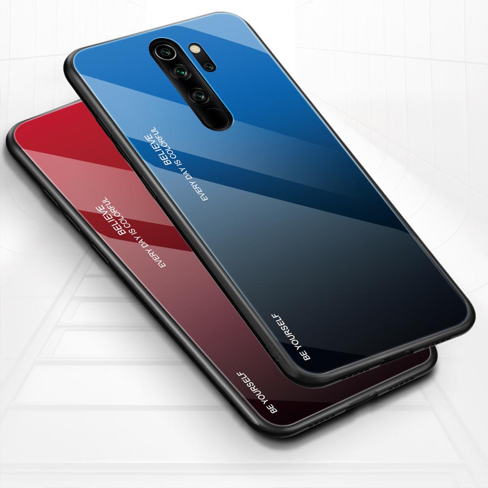Ốp lưng dùng cho Xiaomi Redmi Note 8 Pro gương cứng 2 màu Gradient Ver 2 , viền TPU dẻo đen