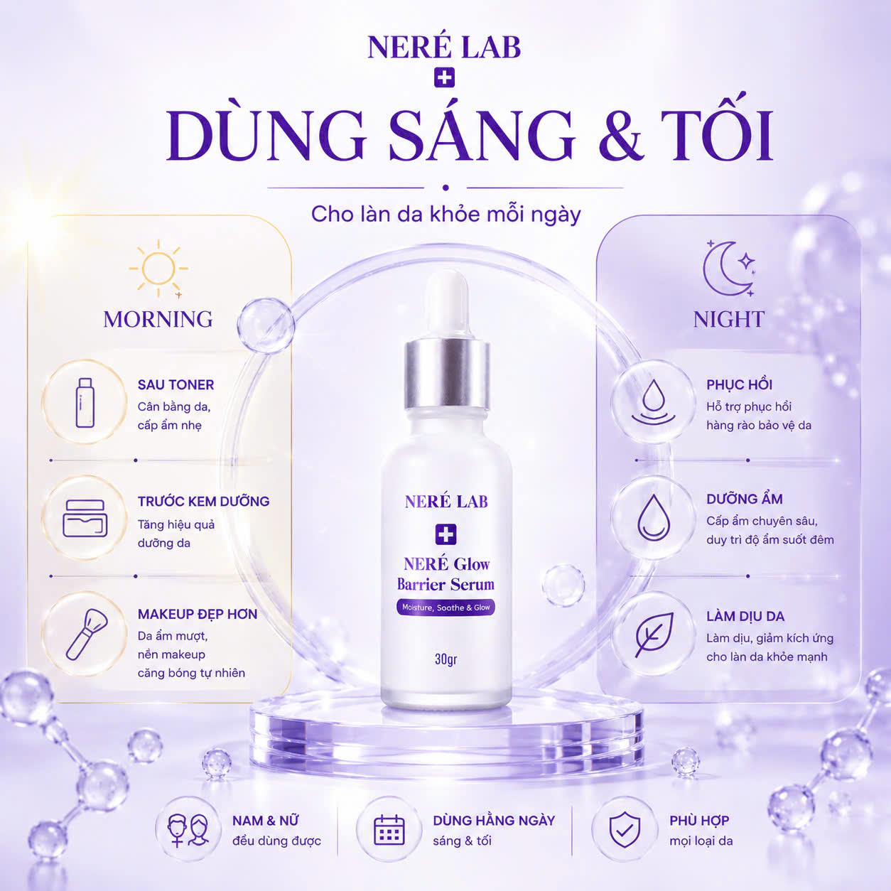 Serum dưỡng ẩm và phục hồi da Neré Glow Barrier