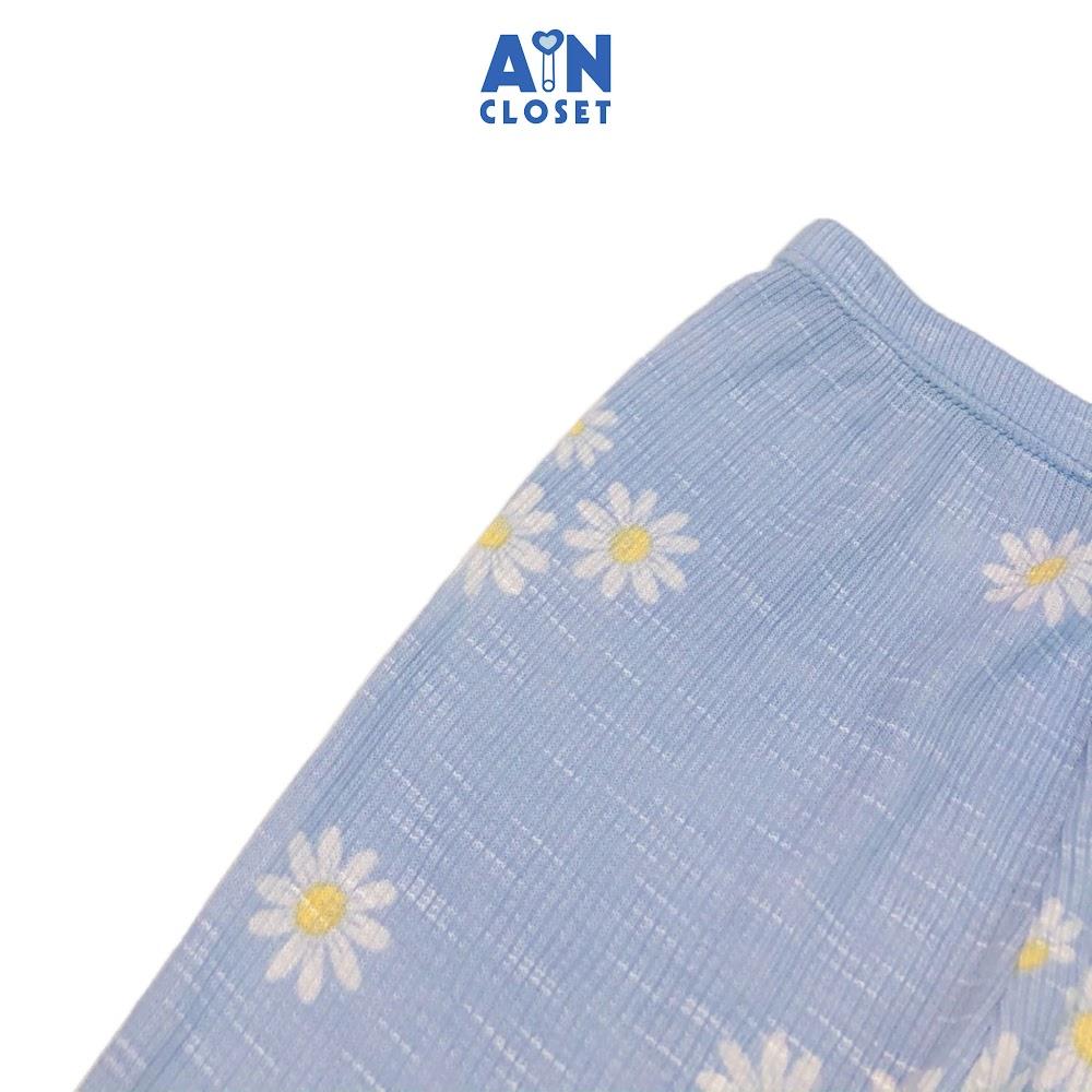Quần Legging dài bé gái họa tiết Cúc xanh thun gân - AICDBGVDEVI1 - AIN Closet