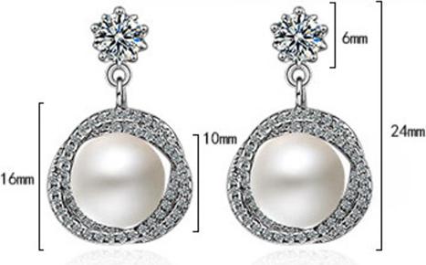 Bông tai ngọc viền đá sang trọng BHBT359