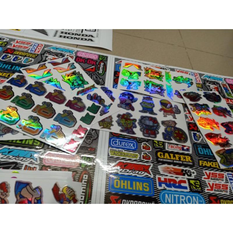 Logo ticker crom 7 màu set 2 miếng