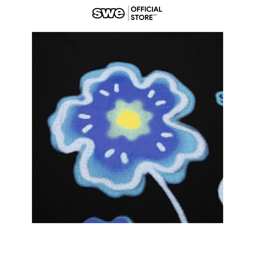 Áo phông tay lỡ unisex Local Brand FLOWER TEE 100% cotton in lụa - Thương hiệu SWE VN