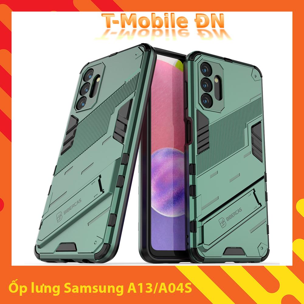 Ốp lưng cho Samsung A04S A13, Ốp chống sốc Iron Man PUNK cao cấp kèm giá đỡ cho Samsung A04S A13