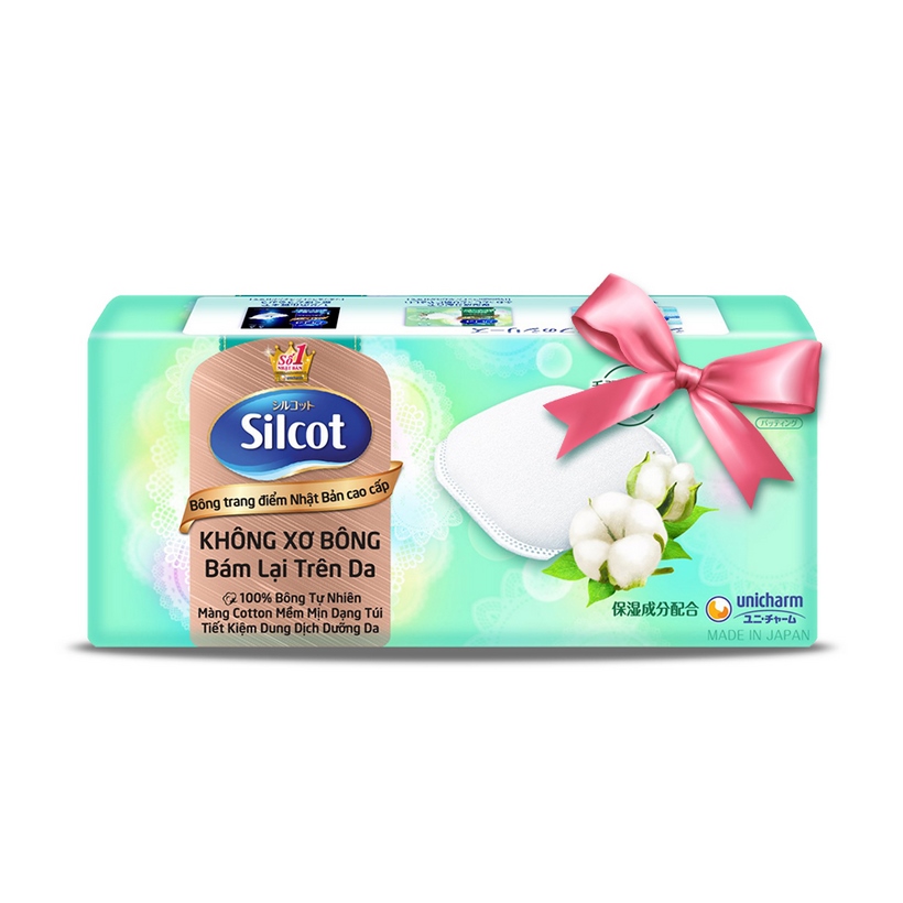 Combo 4 hộp Silcot Bông tẩy trang Nhật Bản (Hộp 82 miếng) tặng 10 Miếng Bông Tẩy Trang Silcot Premium