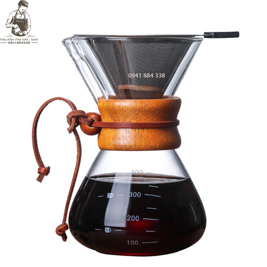 Bình Chemex Pha Cà Phê Pour Over Drip Brew V60 Thủy Tinh CM02