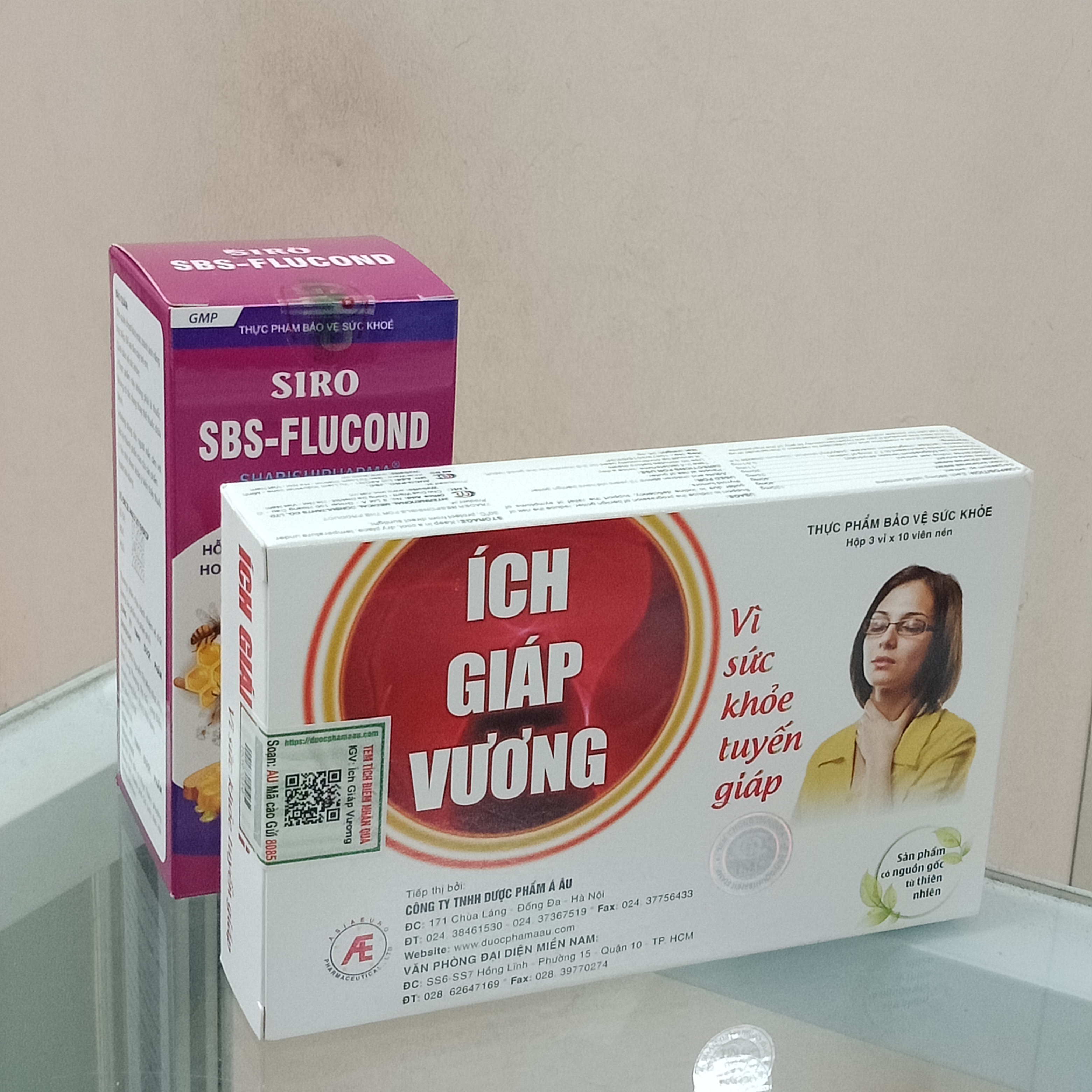 Thực phẩm bảo vệ sức khỏe Viên nén Ích Giáp Vương và Siro SBS- Flucond giảm các triệu chứng ho, ngạt mũi, chảy nước mũi