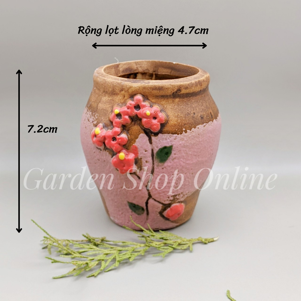 Chậu gốm sứ trồng sen đá mini