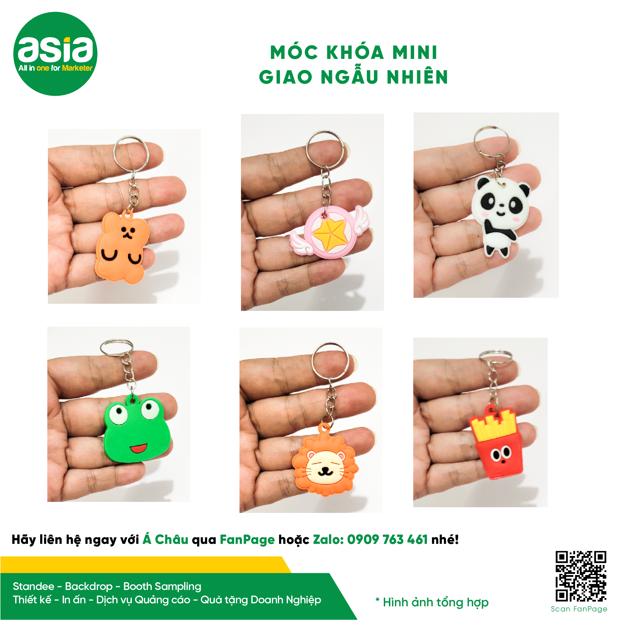 1 Móc khóa mini chất liệu silicone đáng yêu, giao mẫu ngẫu nhiên