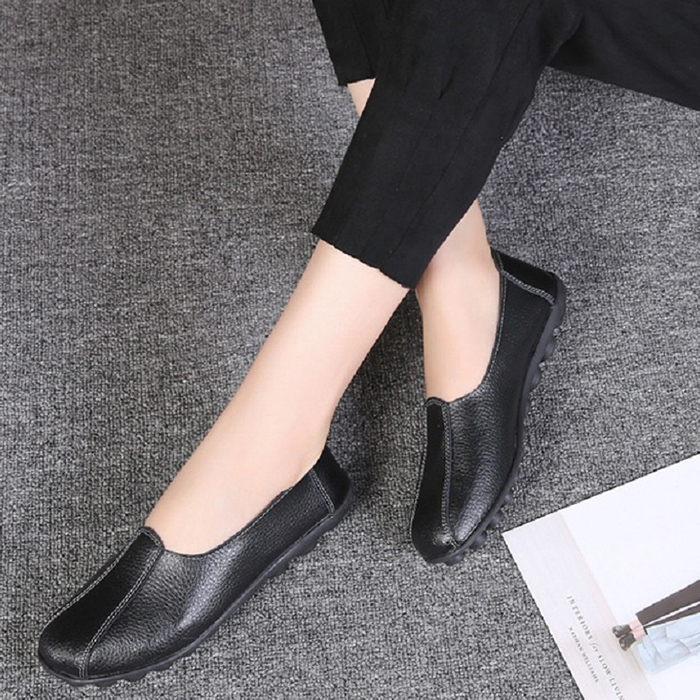 Women's loafers PU leather simple lightweight flat shoes