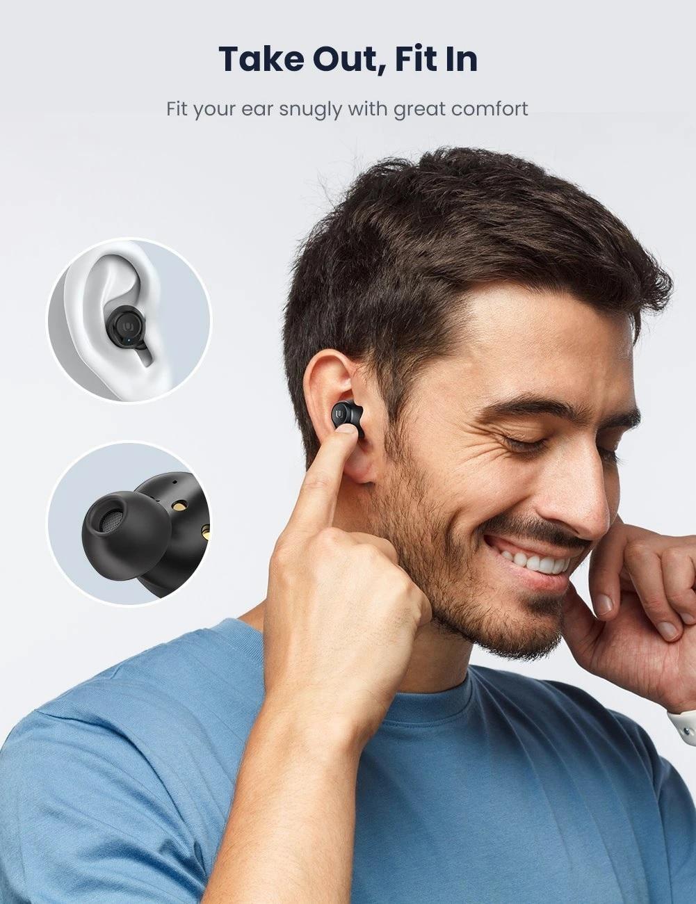 Ugreen UG80636WS102TK buetooth 5.0 True Wireless Stereo Earbuds black - HÀNG CHÍNH HÃNG