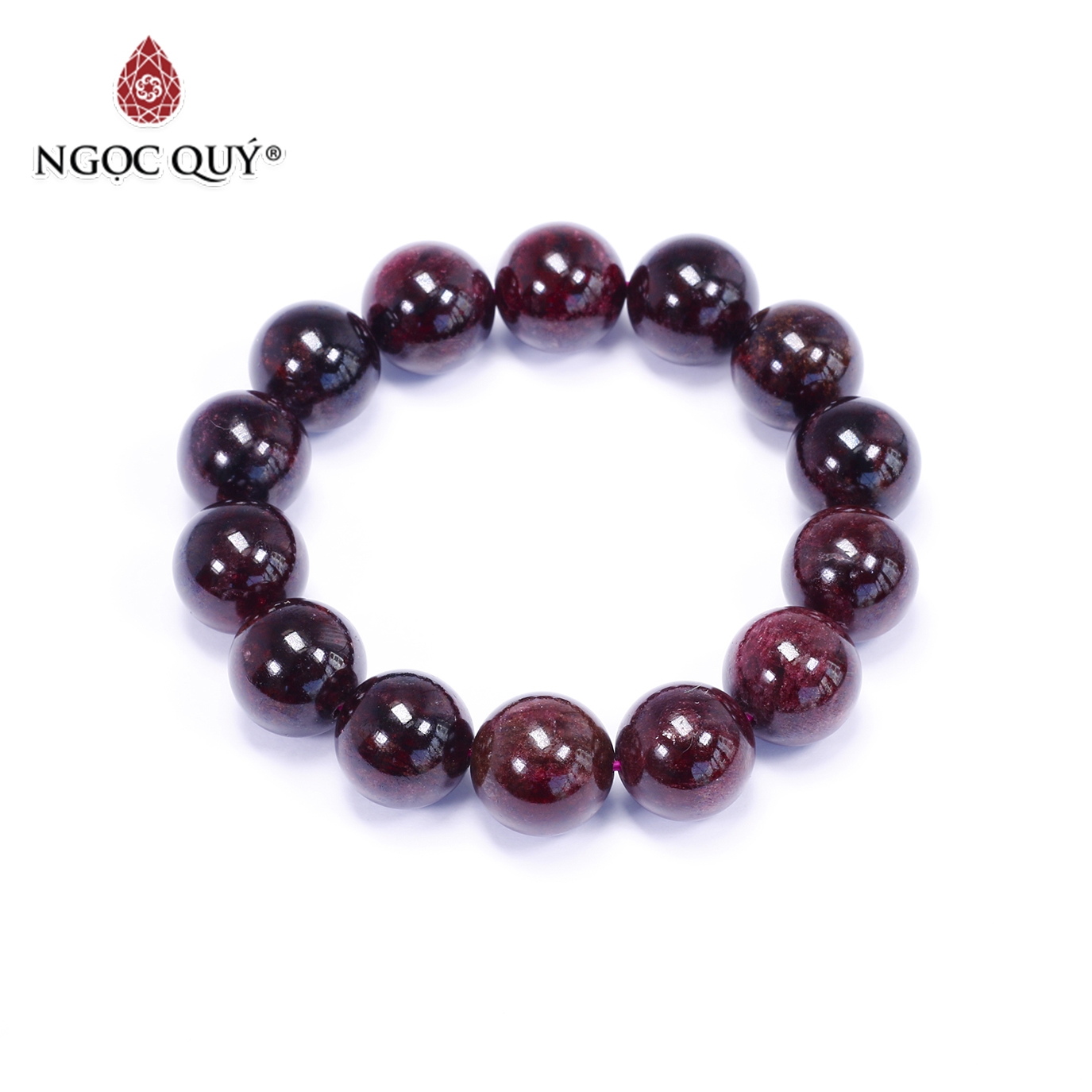 Vòng tay đá Garnet size hạt 14mm mệnh hỏa, thổ - Ngọc Quý Gemstones