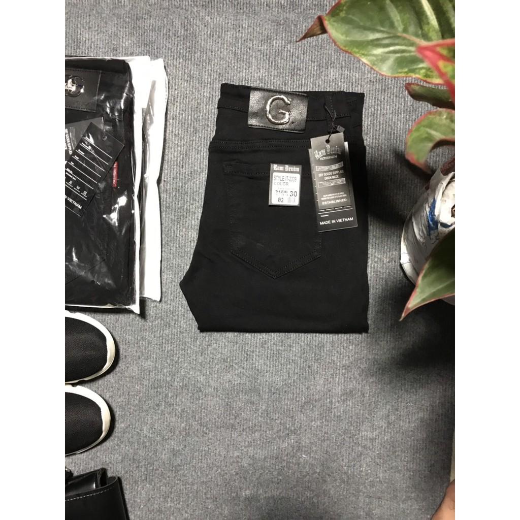 CÓ SIZE ĐẠI FREE SHIP QUẦN JEAN NAM ĐEN TRƠN DÁNG SUÔNG ÔM BODY CO GIÃN