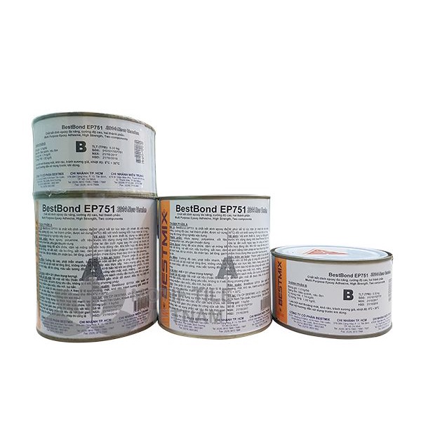 BestBond EP751 - vữa epoxy đa năng, cường độ cao, đóng rắn nhanh hai thành phần - 1 bộ (1kg)