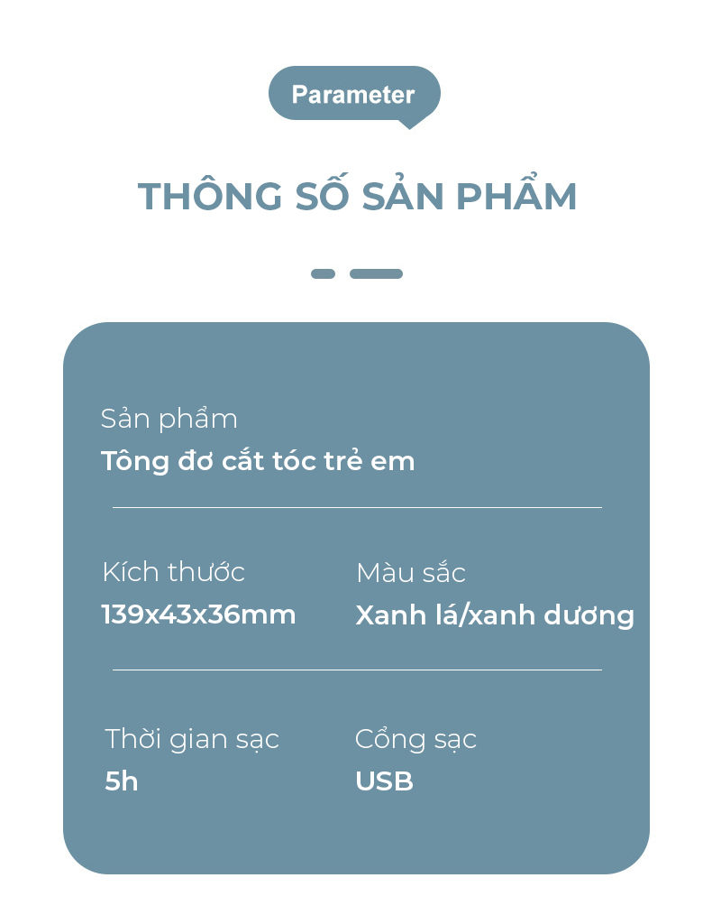 Tông đơ cắt tóc trẻ em người lớn sạc pin em ái không có tiếng ồn khó chịu