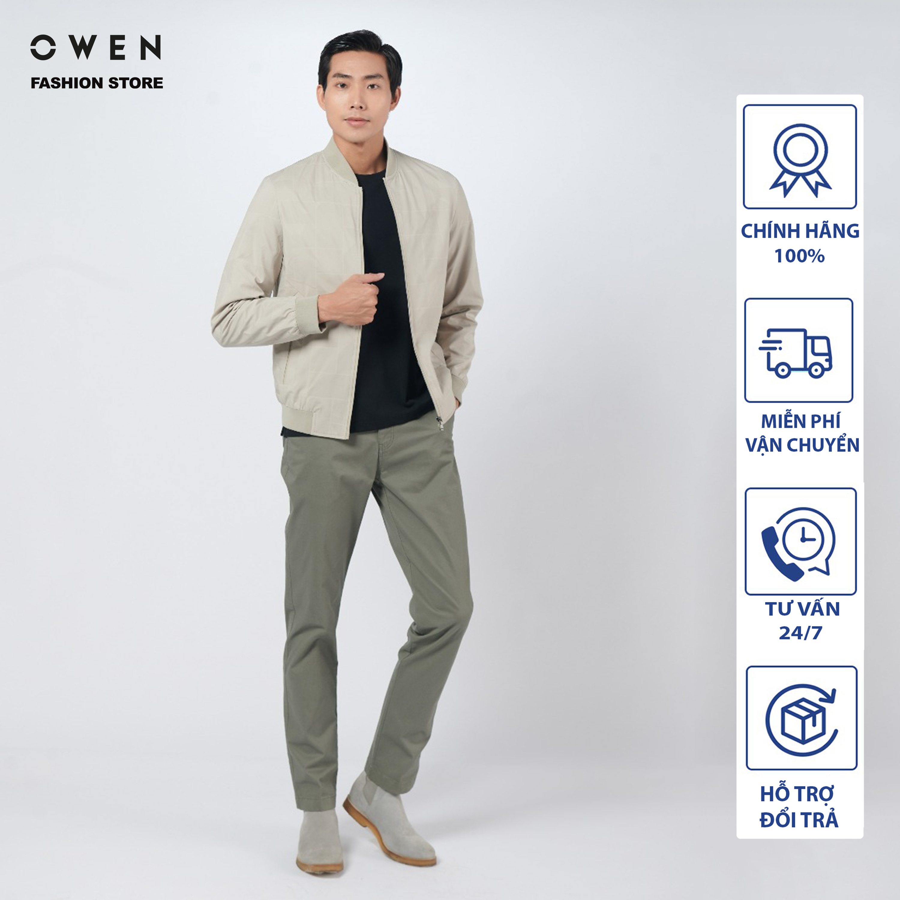 OWEN - (FREESHIP) Áo khoác nam, áo gió Jacket cao cấp giữ ấm tốt JK220717