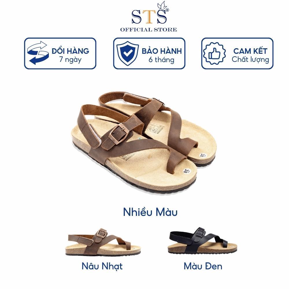 Giày Sandal Birken nam nữ DA BÒ THẬT NGUYÊN TẤM quai chéo cao cấp hàng xuất khẩu siêu bền đi học đi biển sành điệu ST20