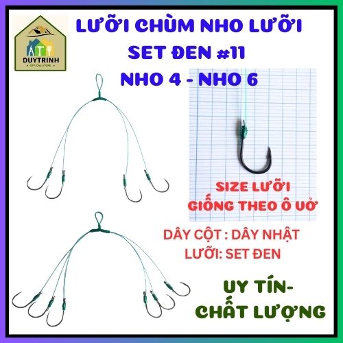 Lưỡi Chùm Nho Set Đen Câu Câu Cá Tra , cá chim, săn hàng giá rẻ nho 4 - nho 6