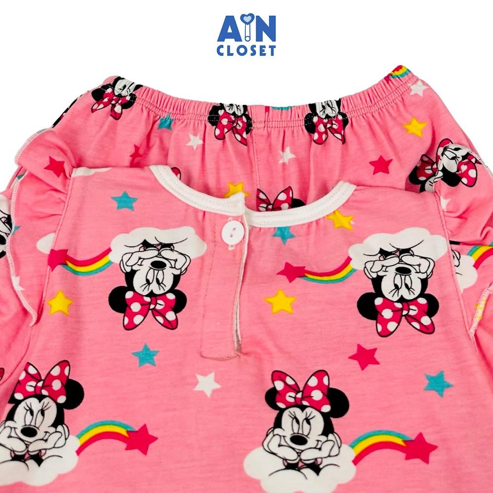 Bộ quần áo Dài bé gái họa tiết Mina Hồng thun cotton - AICDBGA38TAL - AIN Closet
