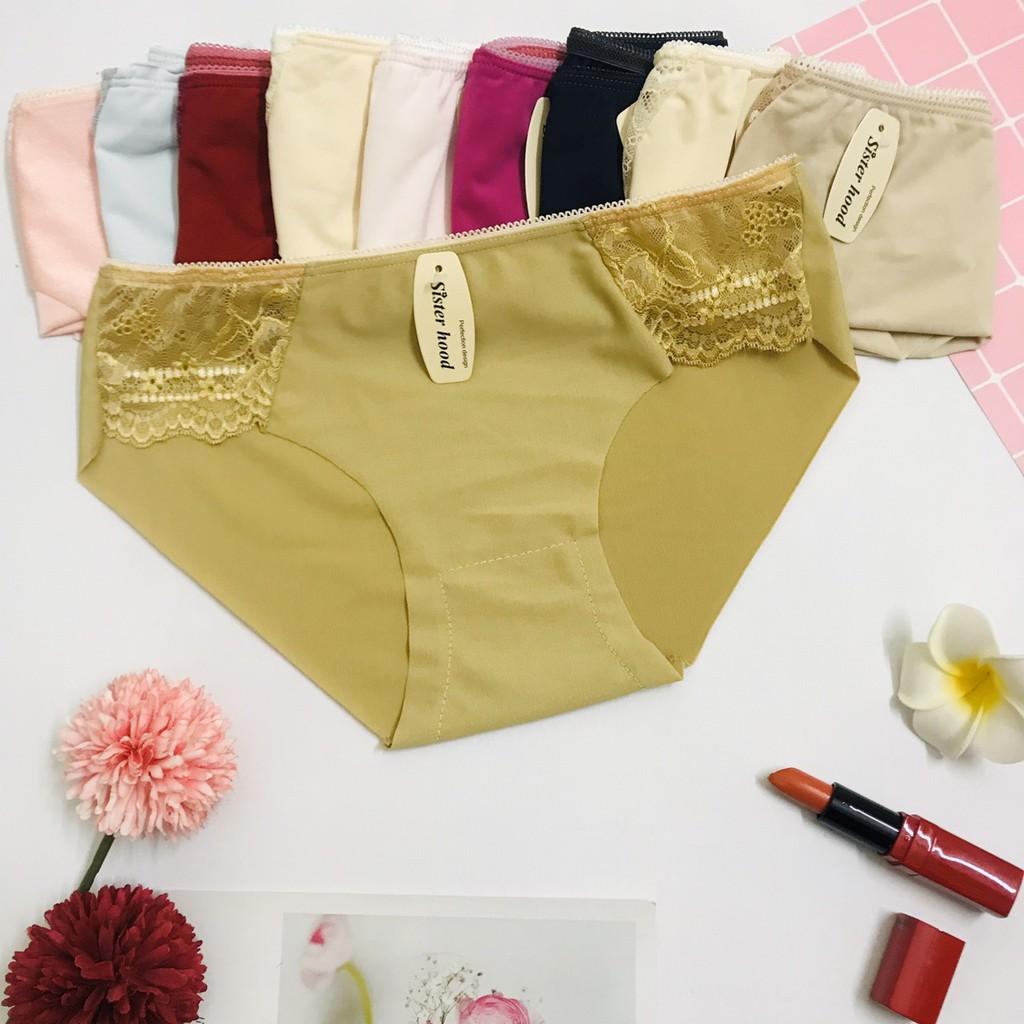 Quần lót nữ - Combo 5 quần lót phối ren 2 bên -Quần chip siêu nhẹ cạp viền