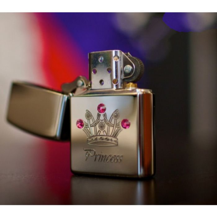 Bật Lửa Zippo Jewelled Princess High Polish Chrome Chính Hãng Usa