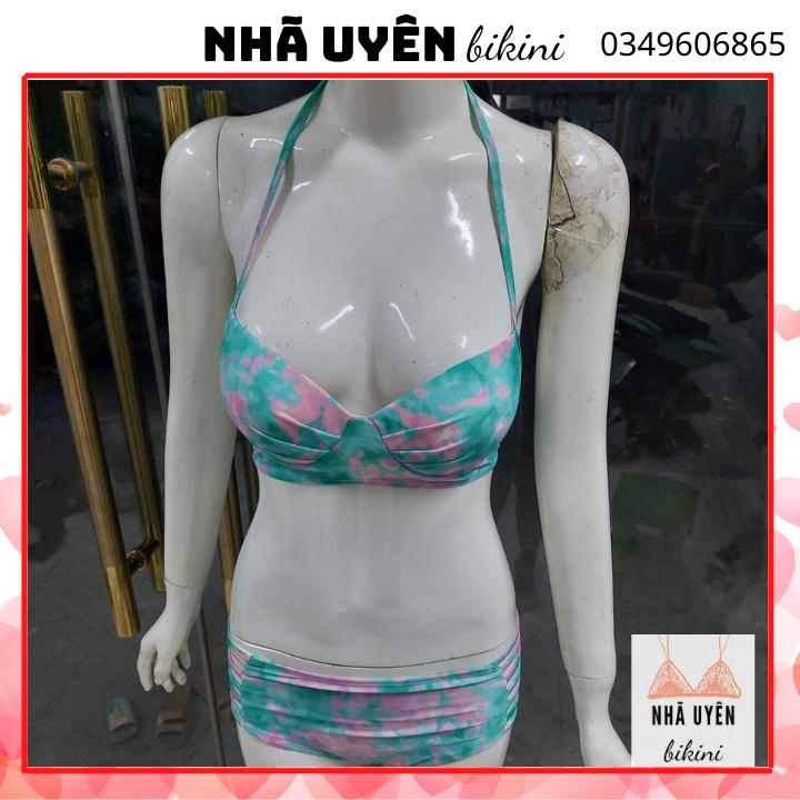 Bộ bikini nhã uyên 2 mảnh mút nâng Set bikini gọng nâng ngực quần nhúng cạp cao che bụng