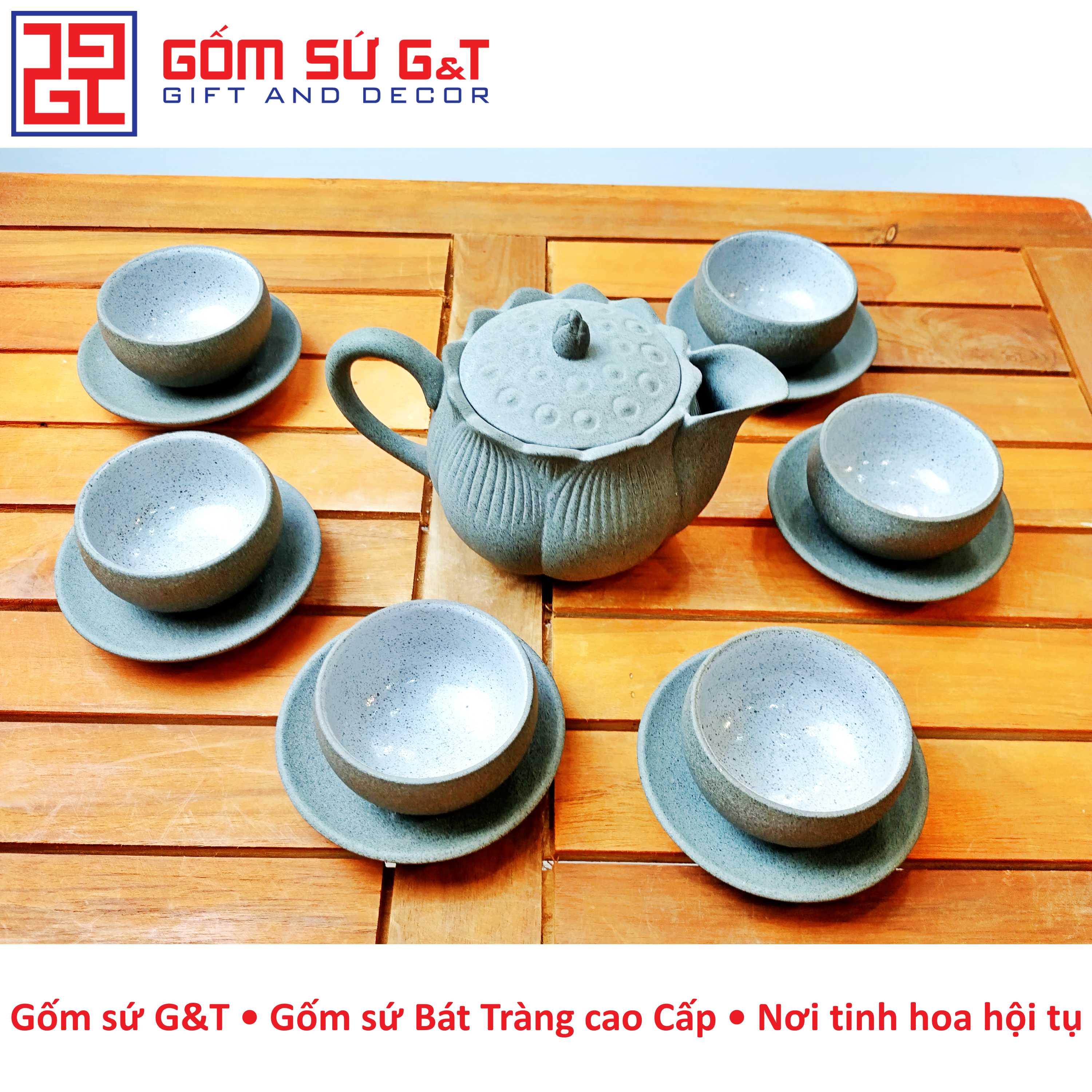 Bộ trà hồng sa búp sen Gốm sứ G&T