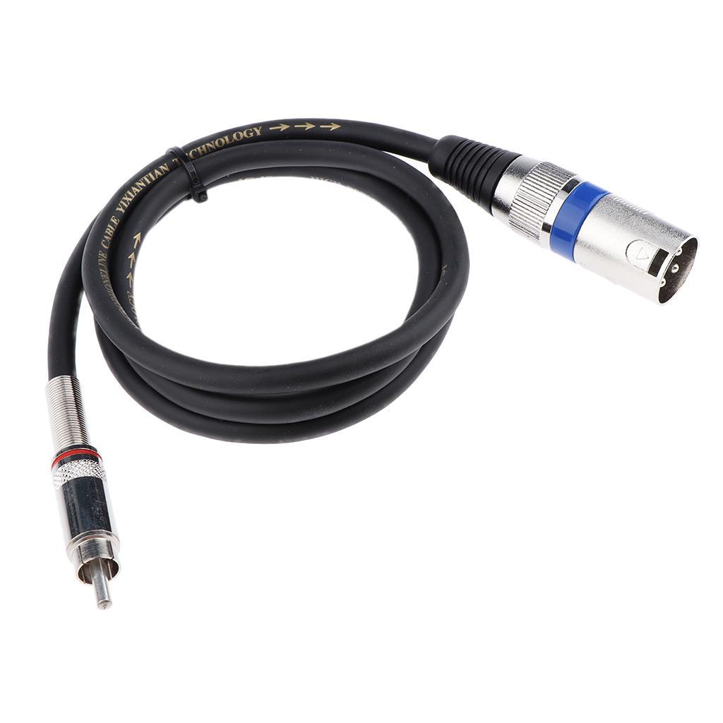 2x RCA Phono Plug to 3 Pin XLR Plug Socket Audio Cable for Microphone 1M
