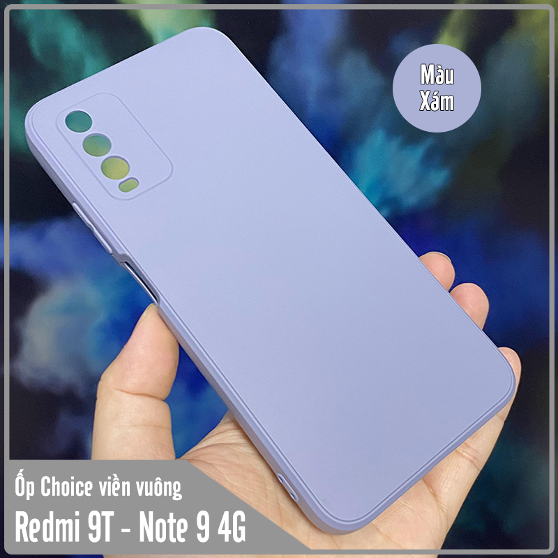 Ốp lưng cho Xiaomi Redmi 9T Choice viền vuông dẻo lót nhung che camera