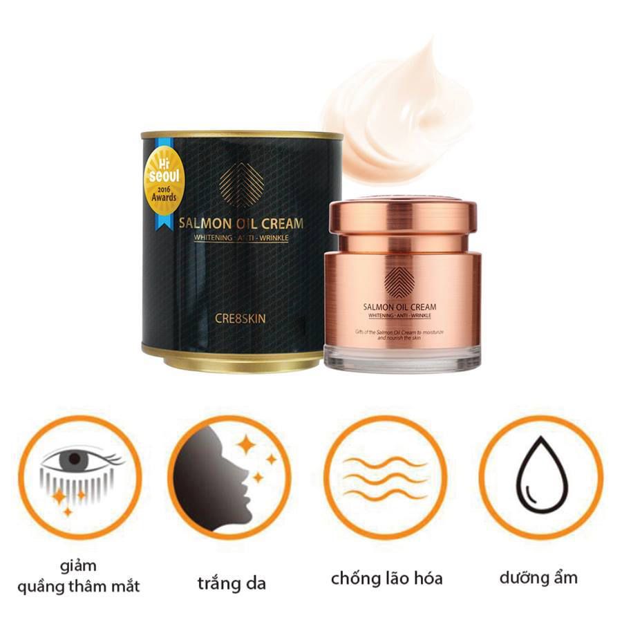 Kem Dưỡng Trắng Da, Chống Lão Hóa Chiết Xuất Dầu Cá Hồi Cre8skin Salmon Oil Cream 80g