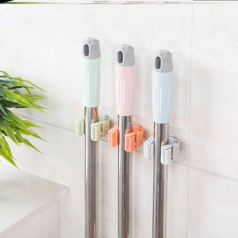 Móc dán tường kẹp giữ cây lau nhà, móc treo chổi chịu lực
