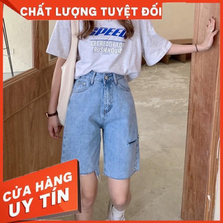 Quần Jean Lửng Nữ Ống Rộng Lưng Cao