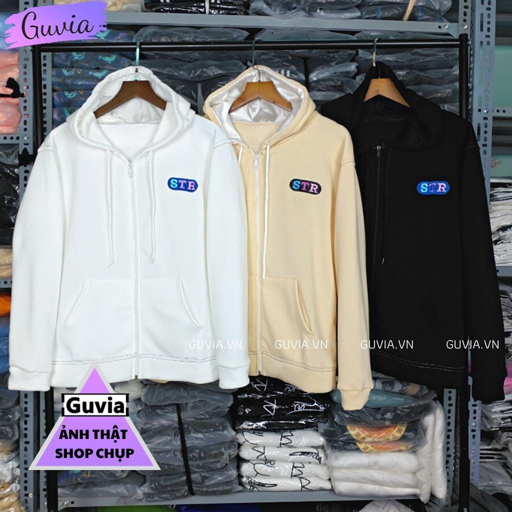 Áo khoác nỉ ️ Hoodie Dây Kéo SENTI Ulzzang form rộng Unisex bông 2 lớp trẻ trung - CRISPUS Đen &lt;58Kg
