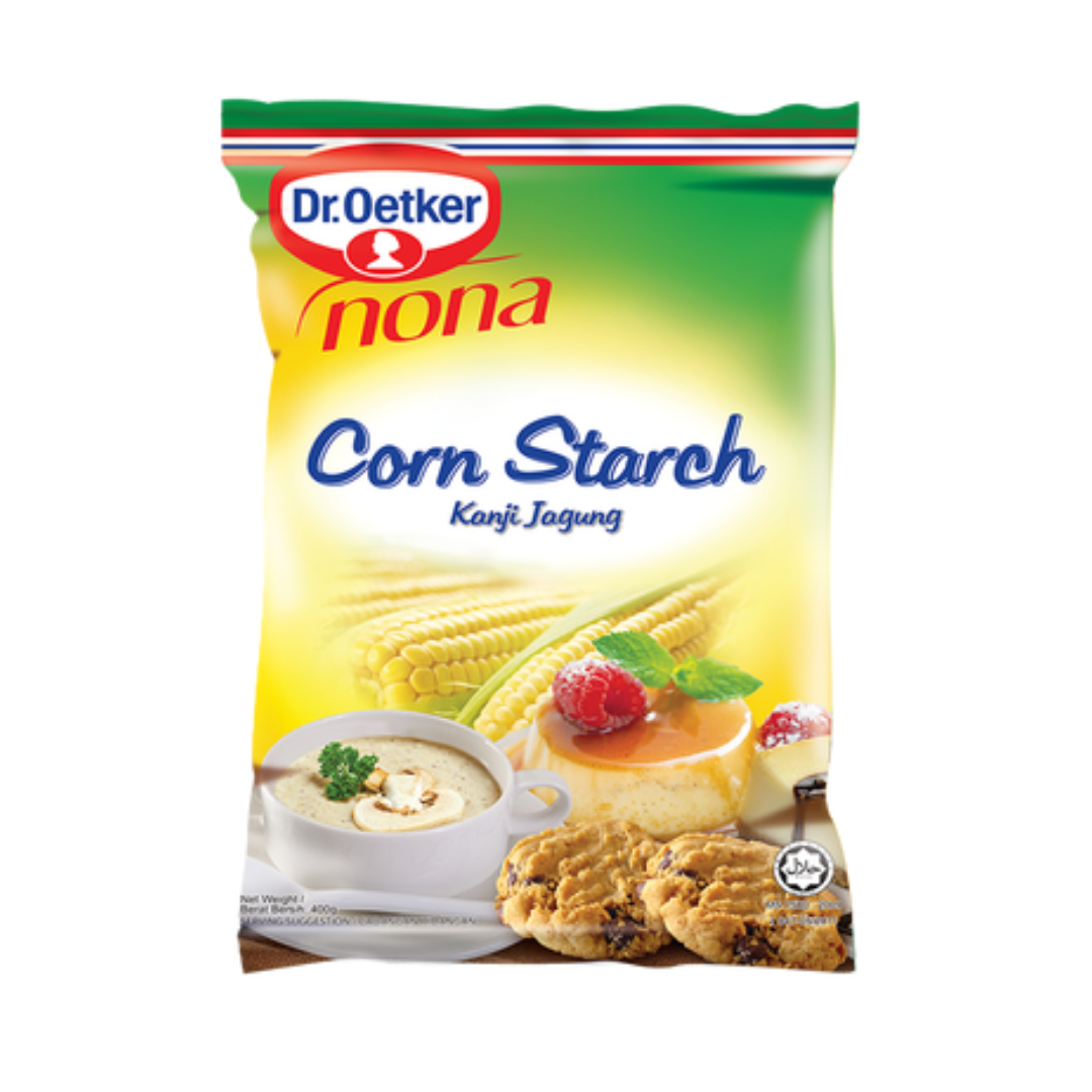 COMBO 1 Hộp Tinh Bột Bắp Dr. Oetker Nona 400g + 1 Lon Đào Ngâm Đường Pavlides 820g