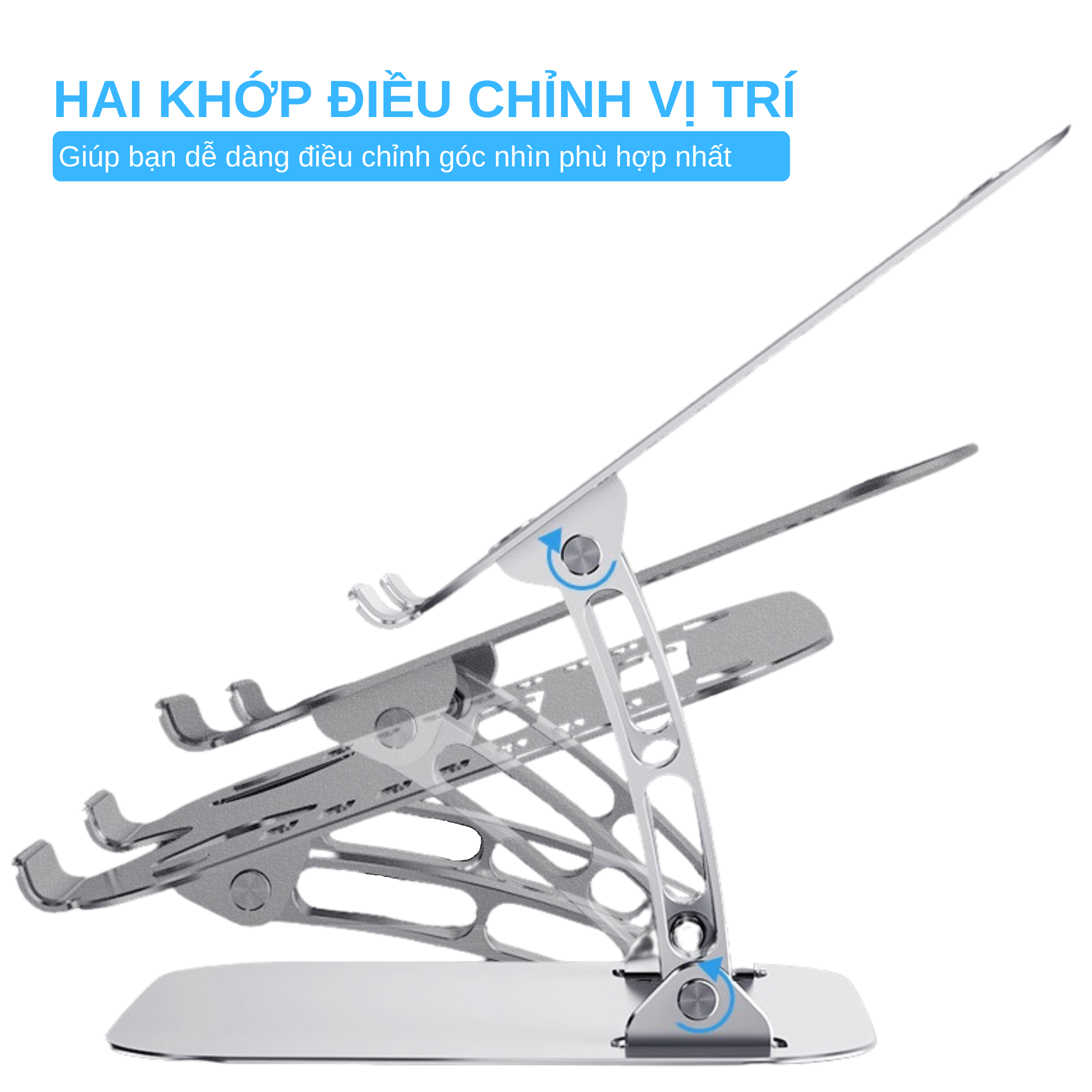 Giá đỡ tản nhiệt hợp kim nhôm cho Laptop / cho Macbook / cho iPad / Tablet hiệu HOTCASE Notebook Stand T620 - thay đổi chiều cao, thay đổi góc độ, tản nhiệt tốt, thiết kế chắc chắn, dùng cho máy 10 inch đến 15.6 inch - Hàng nhập khẩu