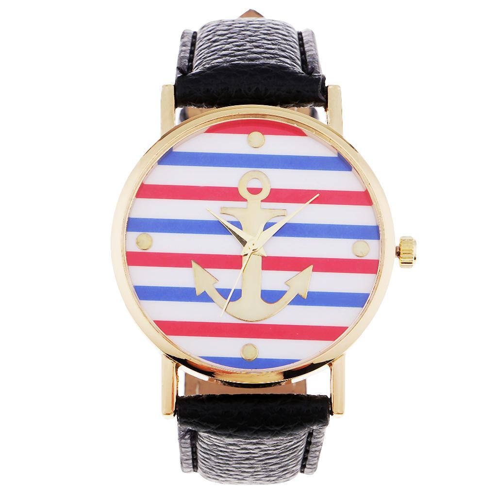 Men's Luxury Sport Watches Men's Quartz Wrist Watch Navy Style Leather Watch