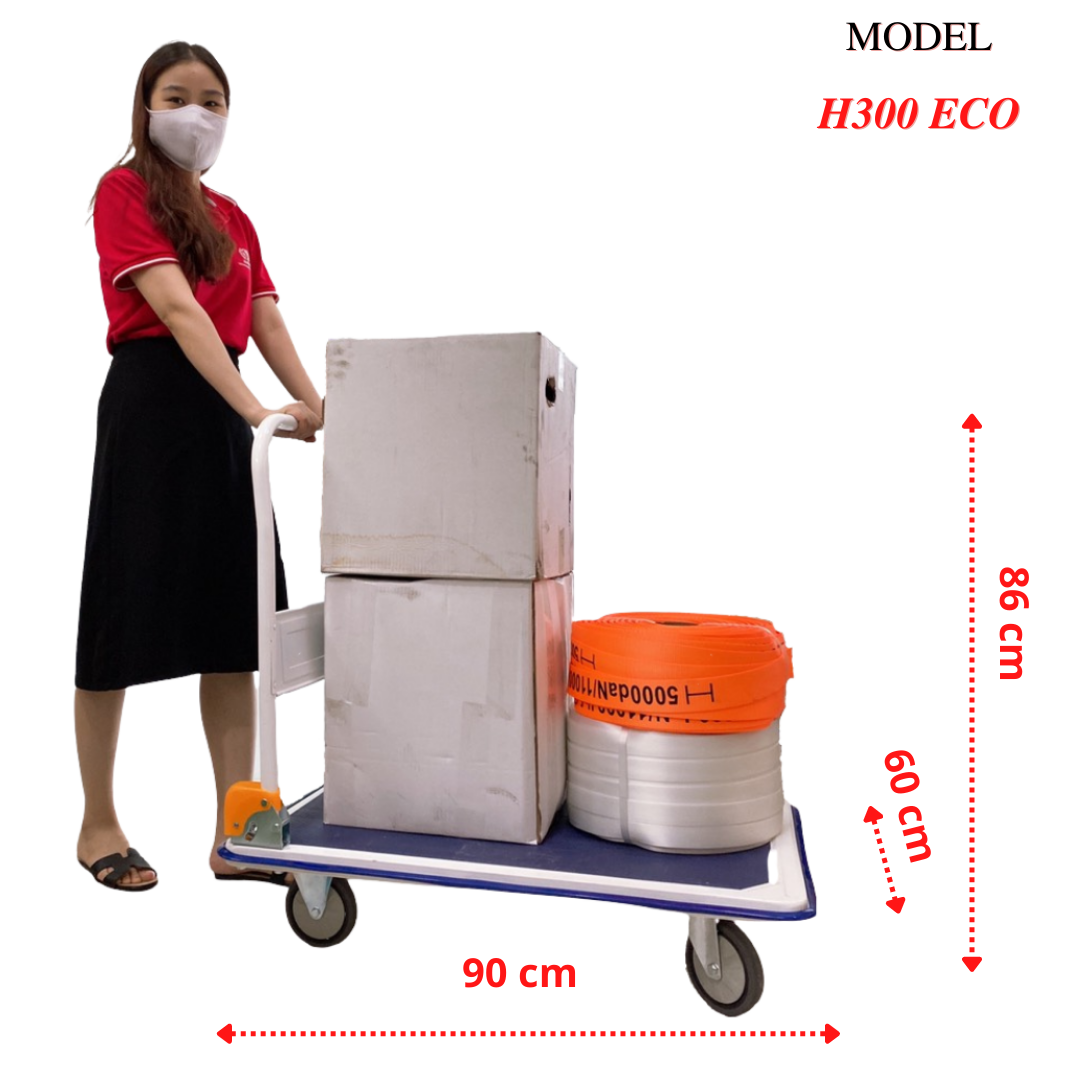 Xe đẩy hàng HLVINA H300 bánh xe cao cấp êm ít ồn nhẹ nhàng khi sử dụng trong chung cư