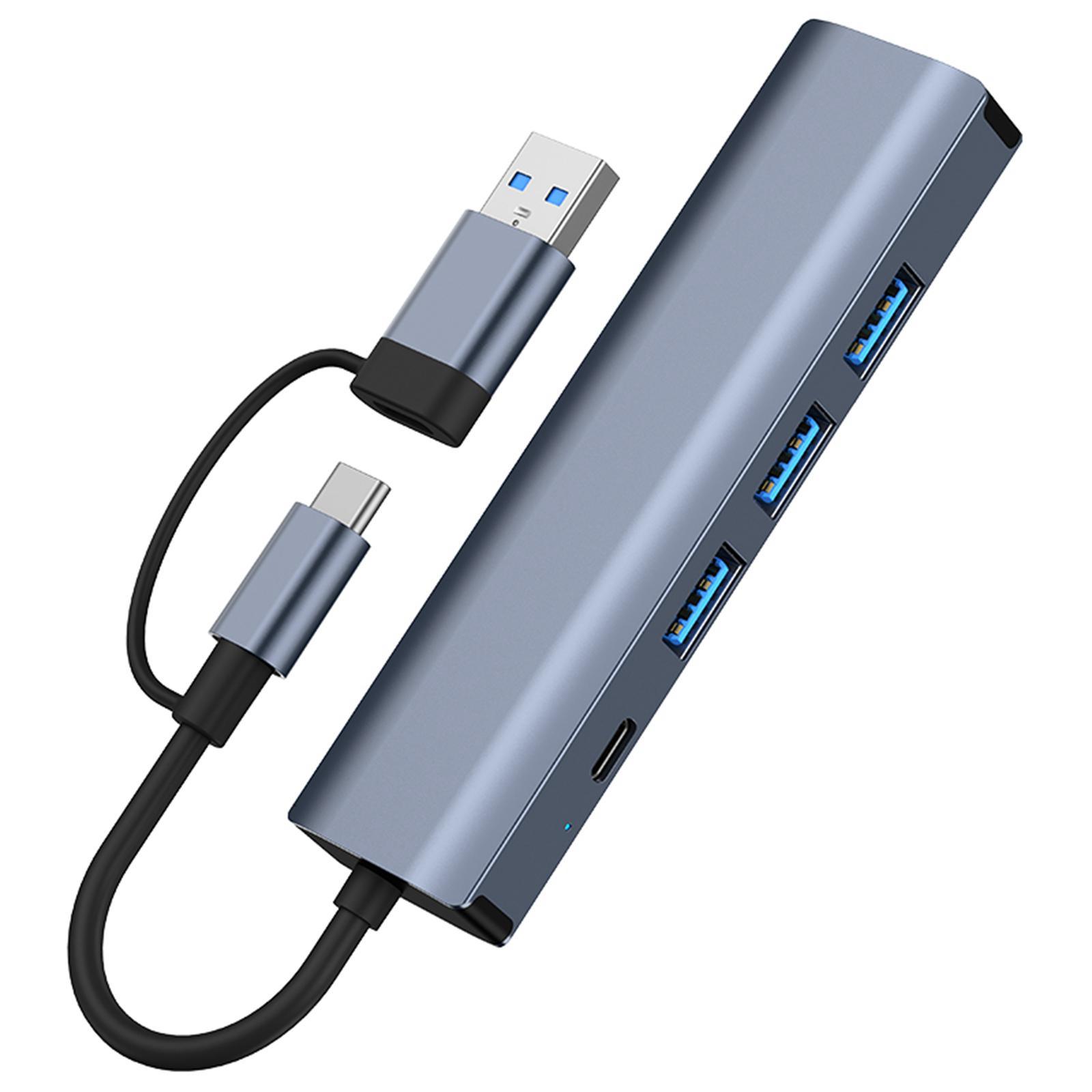 USB 3.0 Type C to Ethernet Adapter Docking Station Aluminum Alloy Professional 3 USB 3.0 Ports + USB USB Expander Hub for Desktops PC